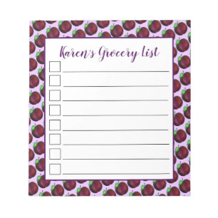 Bloco De Notas Ameixas Ripas Verão Fruta