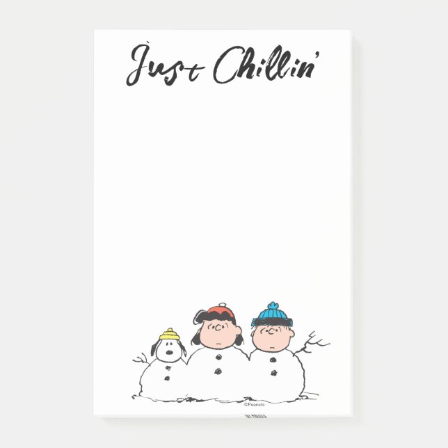 Bloco De Notas Amendoins | 3 Pessoa Snowman (Frente)