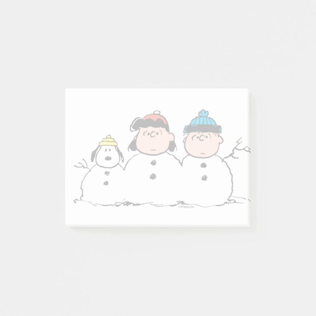 Bloco De Notas Amendoins | 3 Pessoa Snowman (Frente)