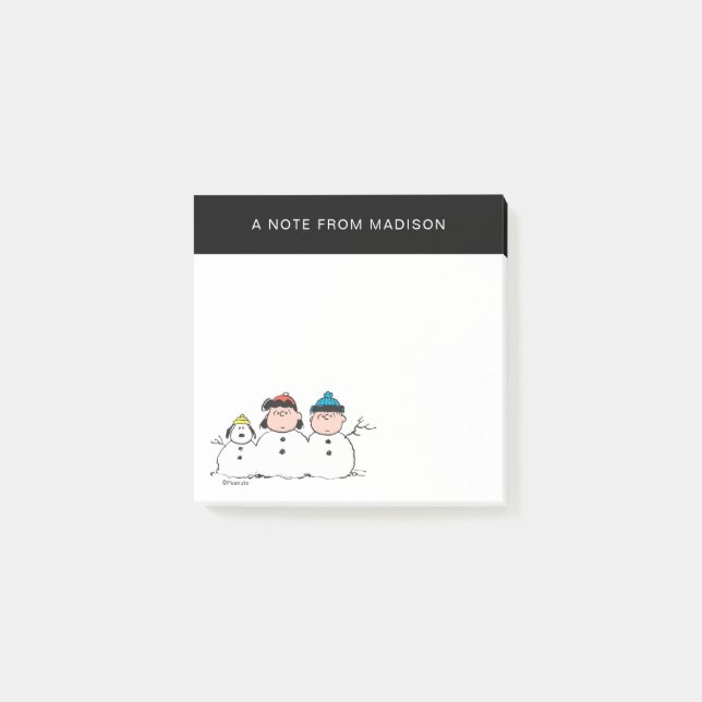 Bloco De Notas Amendoins | 3 Pessoa Snowman (Frente)