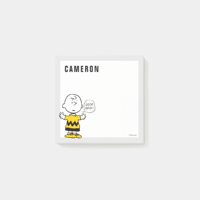 Bloco De Notas Amendoins | Bom luto Charlie Brown (Frente)