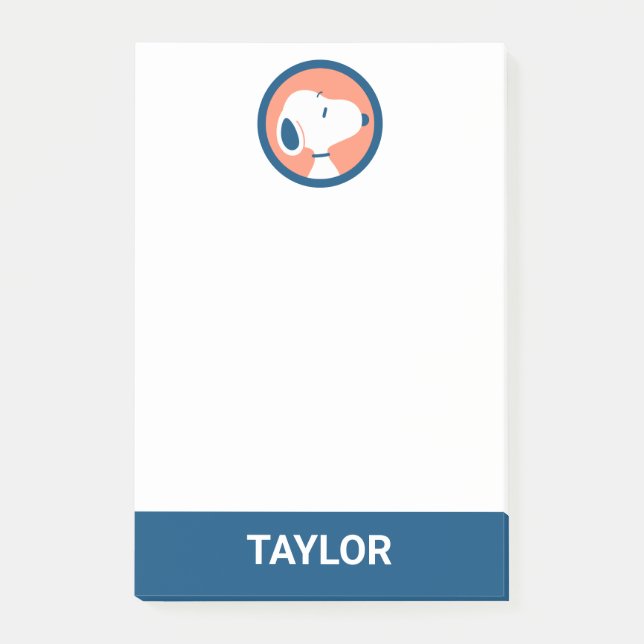 Bloco De Notas Amendoins | Deco Azul Escuro Esnoopy | Adicione se (Frente)