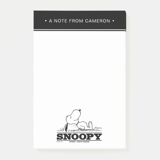 Bloco De Notas Amendoins | Descanso de Snoopy (Frente)