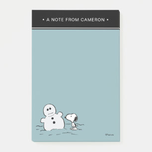 Bloco De Notas Amendoins Snoopy constrói um boneco de neve, adi
