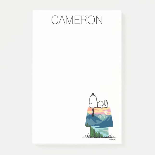 Bloco De Notas Amendoins | Snoopy Dog House Sunrise (Frente)