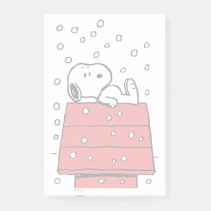 Bloco De Notas Amendoins Snoopy Doghouse Snowflakes