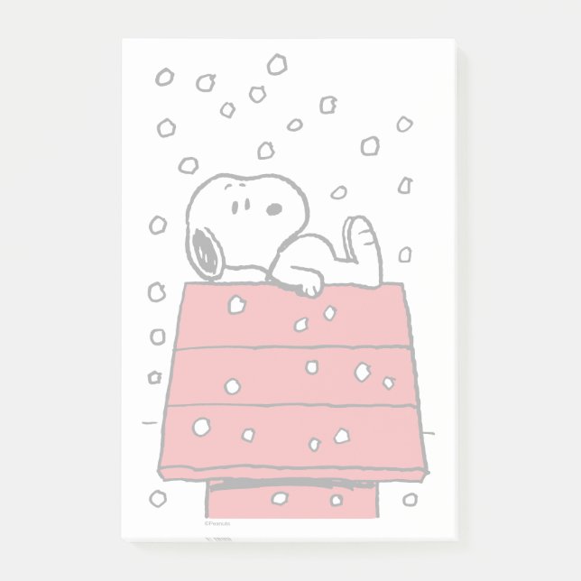 Bloco De Notas Amendoins | Snoopy Doghouse Snowflakes (Frente)