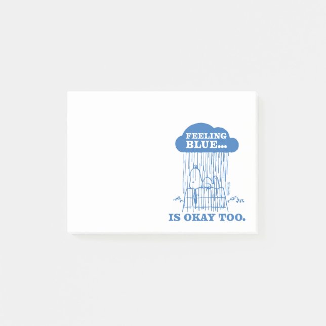 Bloco De Notas Amendoins | Snoopy Feeling Blue Também Está Bem (Frente)