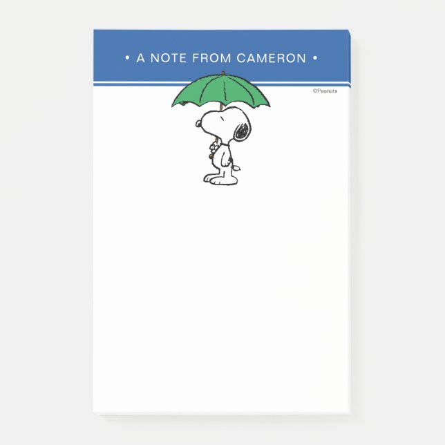 Bloco De Notas Amendoins | Snoopy Green Umbrella (Frente)