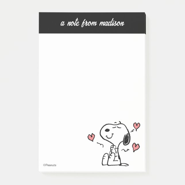 Bloco De Notas Amendoins | Snoopy Hearts (Frente)