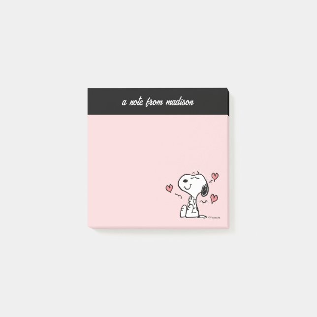 Bloco De Notas Amendoins | Snoopy Hearts (Frente)