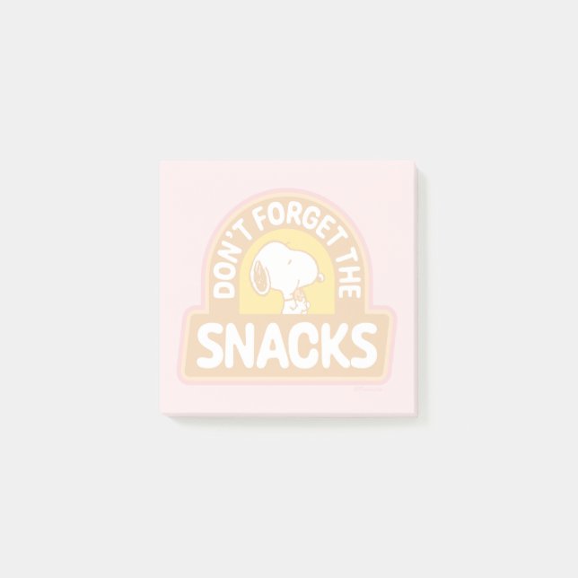 Bloco De Notas Amendoins | Snoopy Não esqueça os Snacks (Frente)