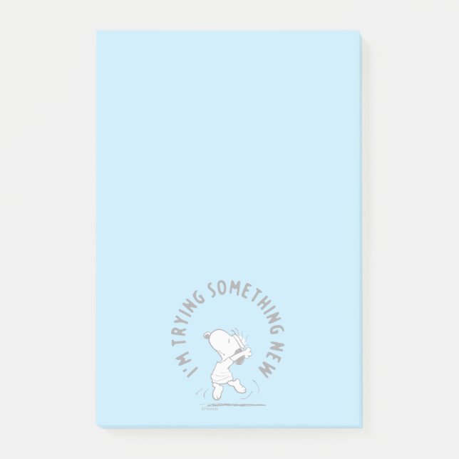 Bloco De Notas Amendoins | Snoopy Tentando Algo Novo (Frente)