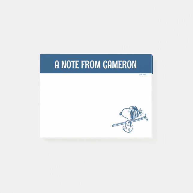 Bloco De Notas Amendoins | Tripa de Esqui de Snoopy (Frente)