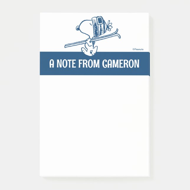 Bloco De Notas Amendoins | Tripa de Esqui de Snoopy (Frente)
