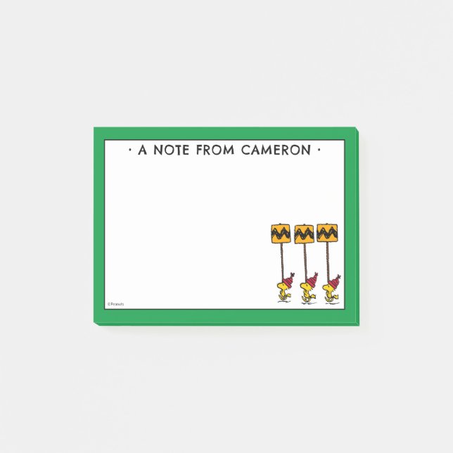 Bloco De Notas Amendoins | Woodstock & Friends Sign March (Frente)