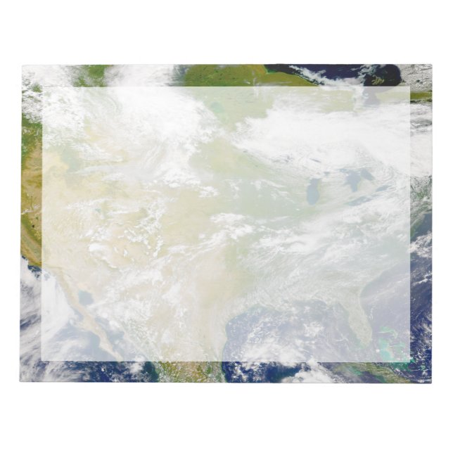 Bloco De Notas América Do Norte Com Fumaça Visível Em Locais. (Frente)