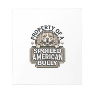 Bloco De Notas American Bully Mimado Design de Gravura Vintage_1