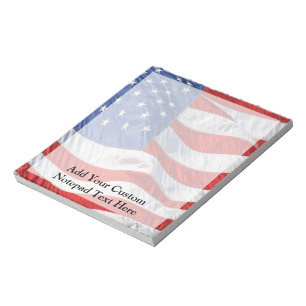 Bloco De Notas American Flag, acenando no vento