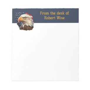 Bloco De Notas American Flag Bald Eagle