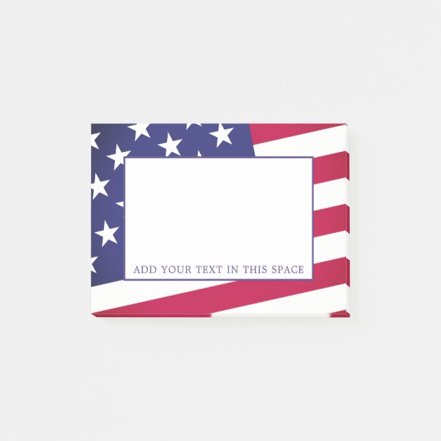 Bloco De Notas American Flag - Celebre os EUA - Personalizado em  (Frente)