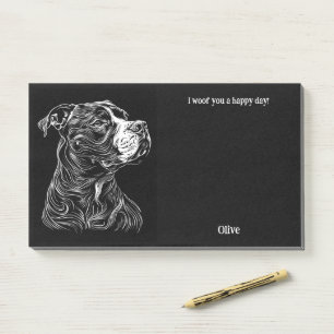 Bloco De Notas American Pit Bull Terrier Abstrato Art Dog