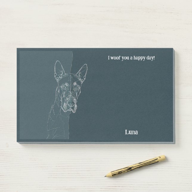 Bloco De Notas American Staffordshire Terrier Abstrato Dog (Na mesa)