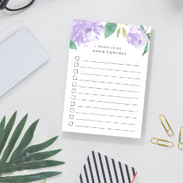 Bloco De Notas Amethyst Peony | Personalized To Do List