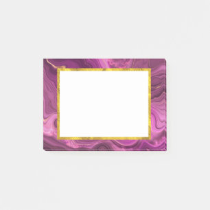 Bloco De Notas Ametista Roxo E Agato De Abstrato Dourado