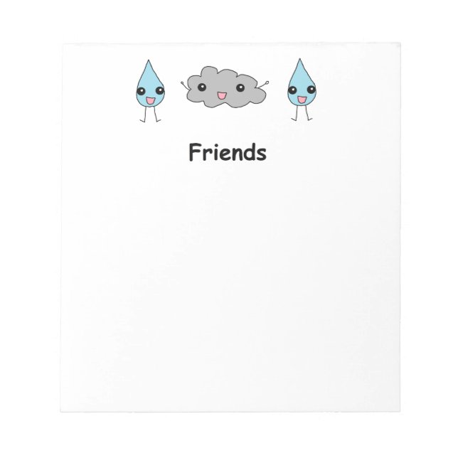 Bloco De Notas Amigos da Nuvem e do Raindrop de Cuta (Frente)