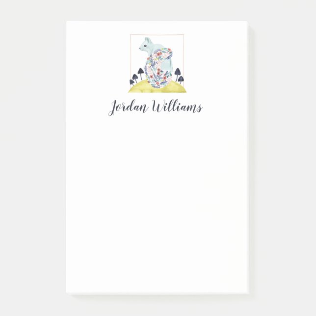 Bloco De Notas Amigos de Clementine| Esquilo de arte popular (Frente)