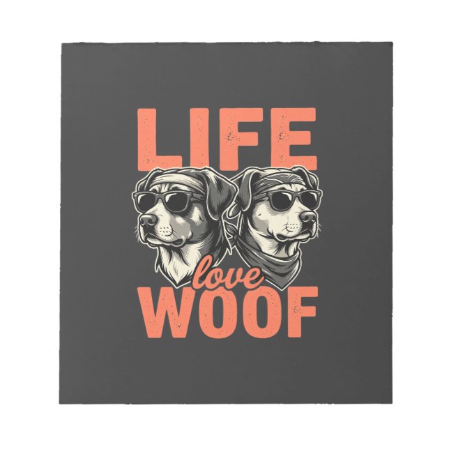 Bloco De Notas Amor à Vida Amante de Cachorro (Frente)