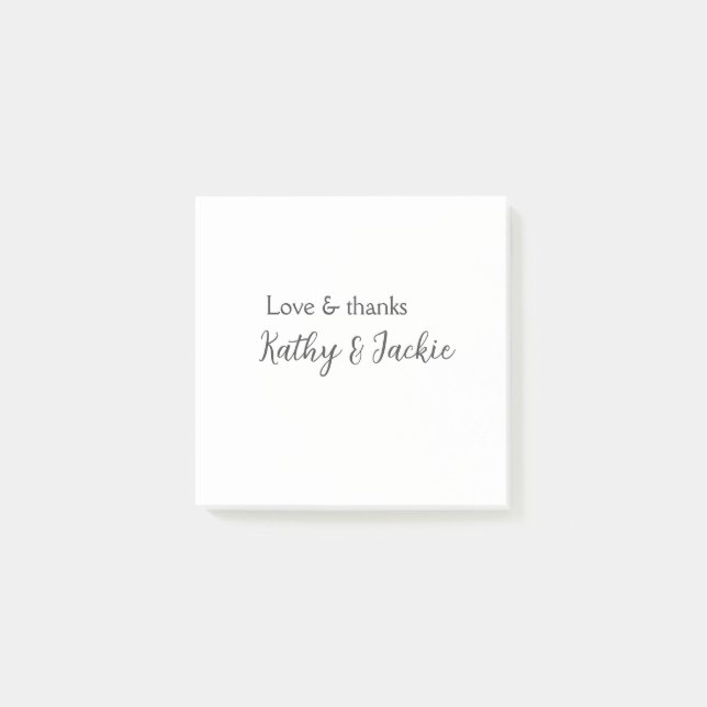 Bloco De Notas Amor & agradecimento casal nome casamento simples  (Frente)