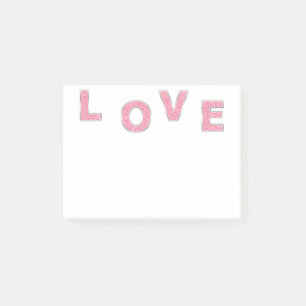 Bloco De Notas Amor com brilho rosa