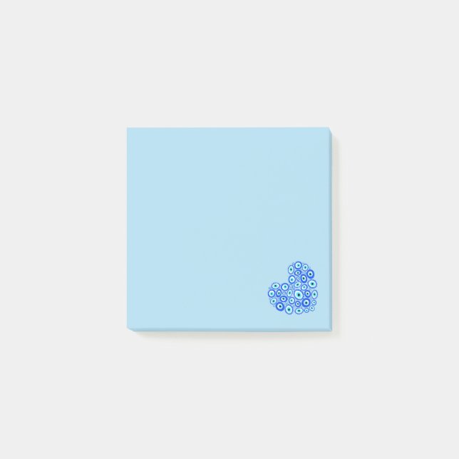 Bloco De Notas Amor Coração Grego Azul (Frente)