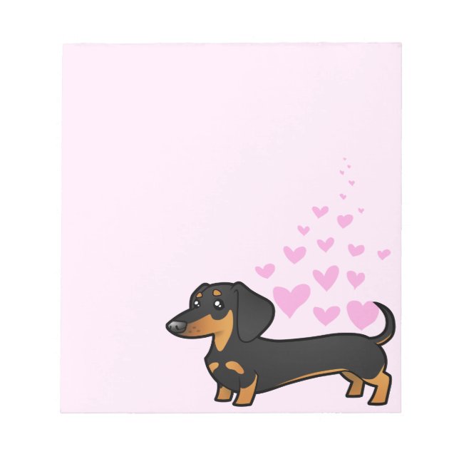Bloco De Notas Amor de Dachshund (pelo liso) (Frente)