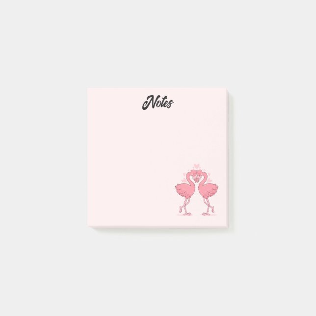 Bloco De Notas Amor de Flamingo (Frente)