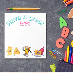 Bloco De Notas Amor de hora de almoço para crianças, desenho pers