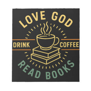 Bloco De Notas Amor Deus Beba Café Ler Livros Vintage