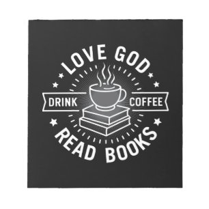 Bloco De Notas Amor Deus Beba Café Ler Livros Vintage