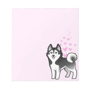 Bloco De Notas Amor do rouco Siberian/Malamute do Alasca