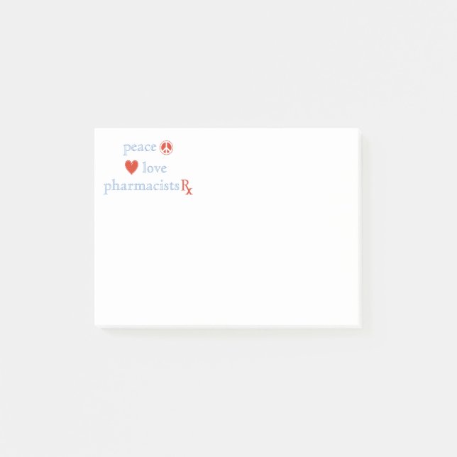Bloco De Notas Amor e farmacêuticos da paz (Frente)