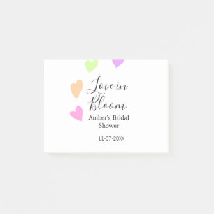 Bloco De Notas Amor em flor coração colorido chá de noiva nome da