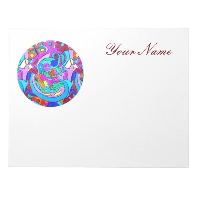 Bloco De Notas amor hippie personalizado (Frente)