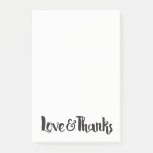 Bloco De Notas Amor & Obrigado Letra Negra Moderna Obrigada