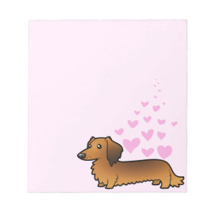 Bloco De Notas Amor por Dachshund (pelo longo)