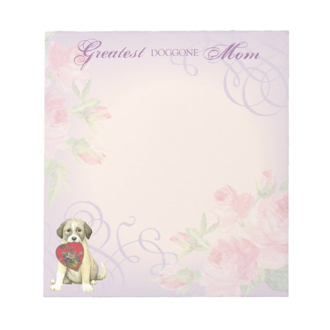 Bloco De Notas Anatólia Shepherd Dog Heart Mãe (Frente)