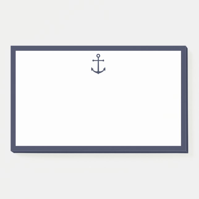 Bloco De Notas Âncora Azul Marinho Náutica (Frente)