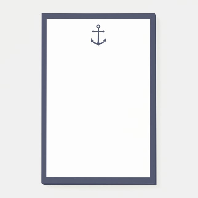 Bloco De Notas Âncora Azul Marinho Náutico (Frente)