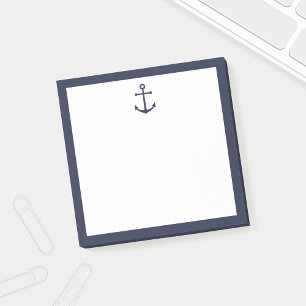 Bloco De Notas Âncora Azul Marinho Náutico
